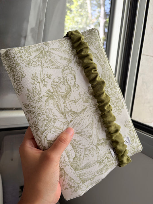 Funda libro adaptable toile de jouy vert