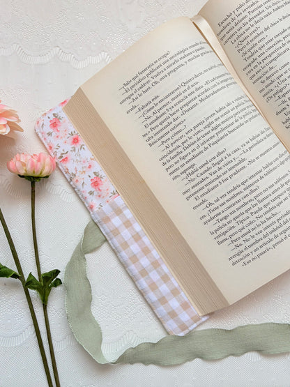 Funda libro solapa flores salmon