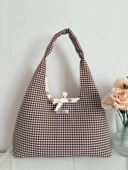 Bolso boho vichy marrón