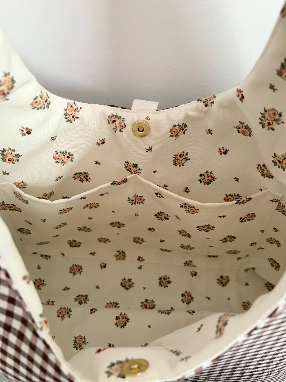 Bolso boho vichy marrón