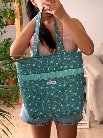 Bolso tote esmeralda