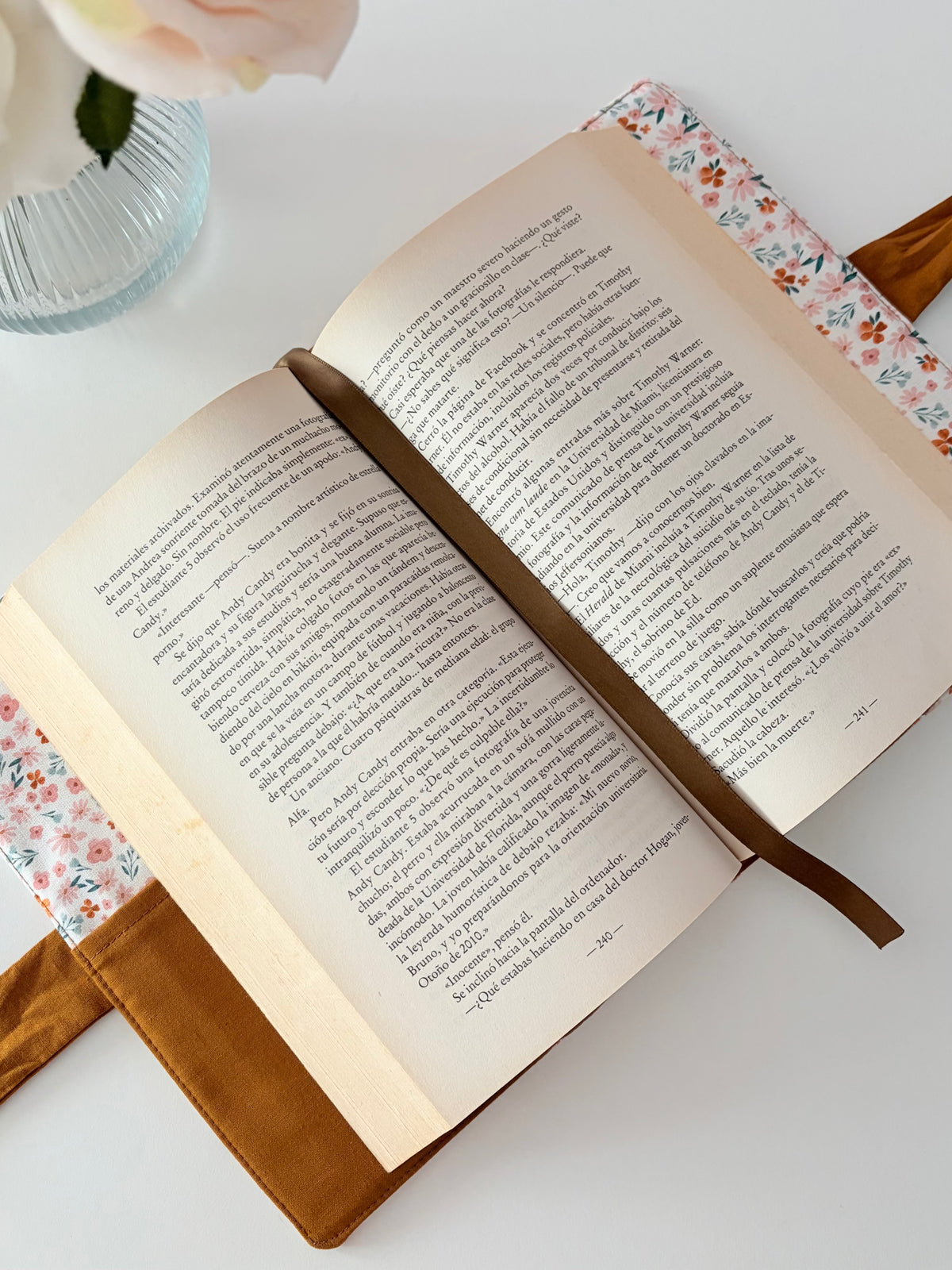 Funda libro solapa fall flowers