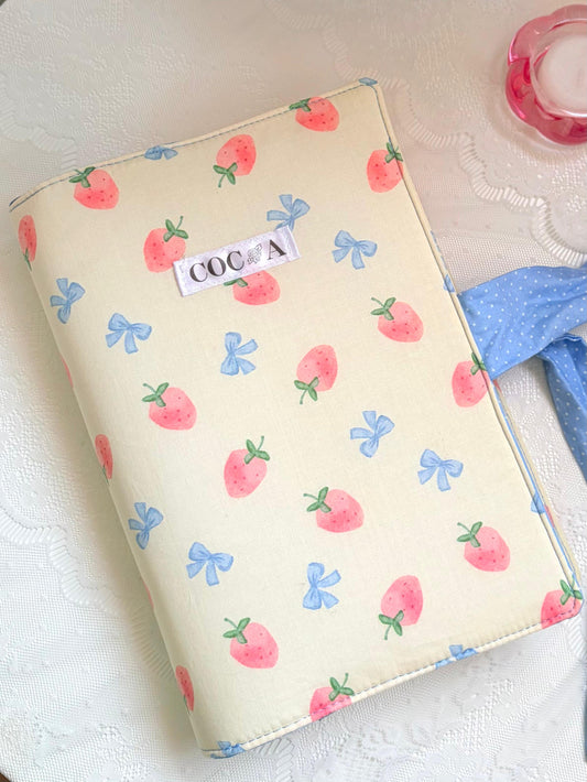 Funda de libro de tela berry blue
