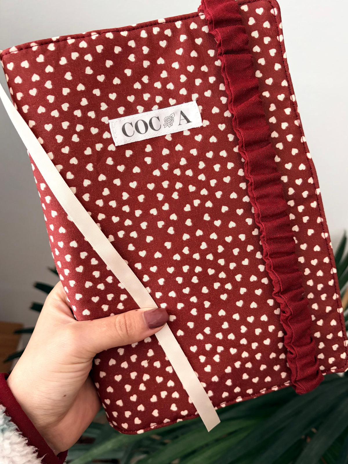 Funda de libro de tela rouge love