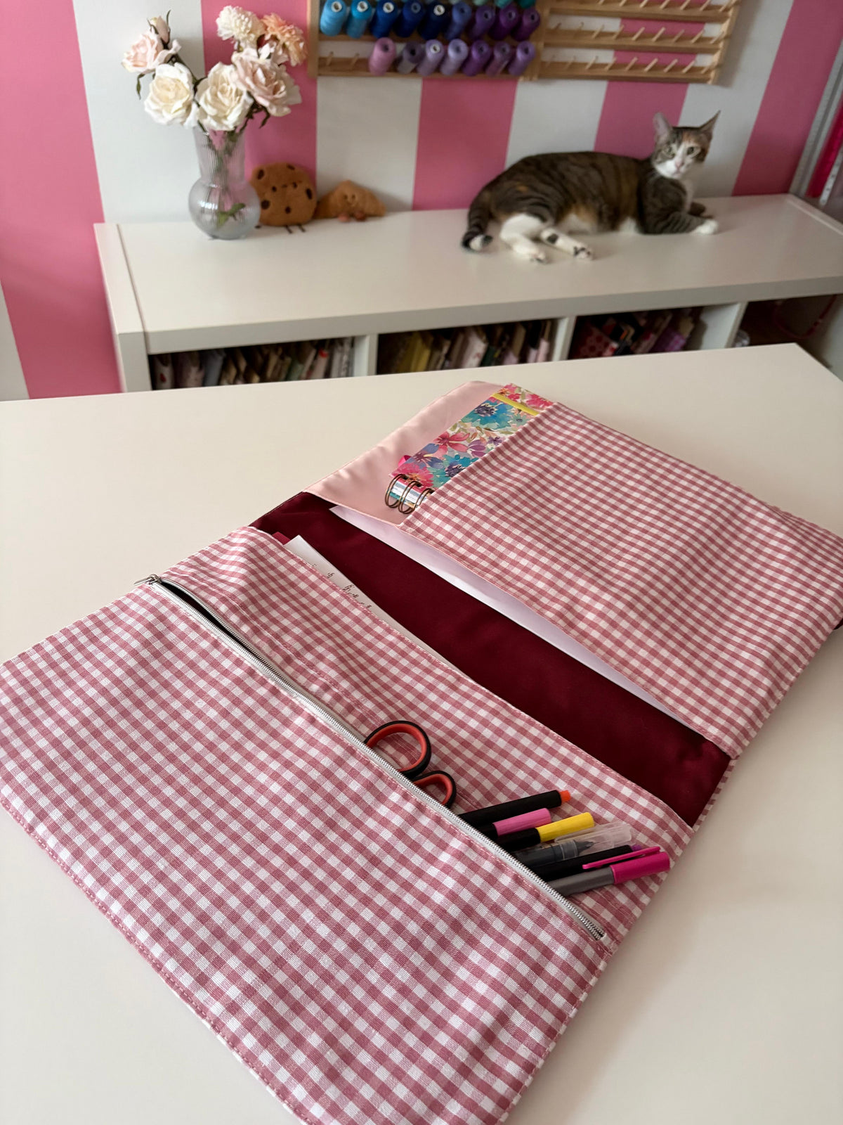 Organizador vichy rosa
