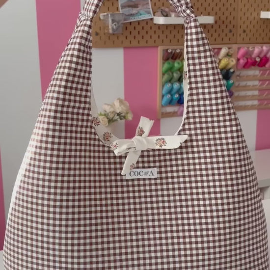 Bolso boho vichy marrón