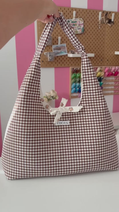 Bolso boho vichy marrón
