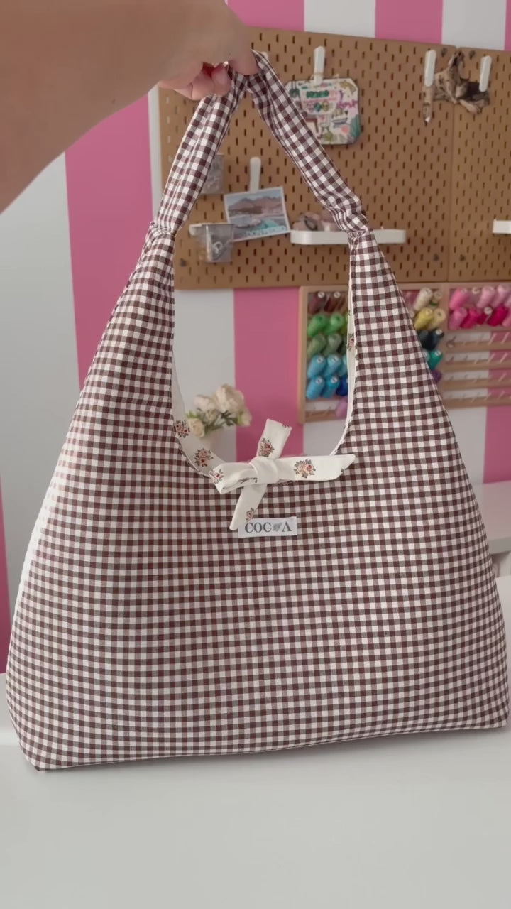 Bolso boho vichy marrón